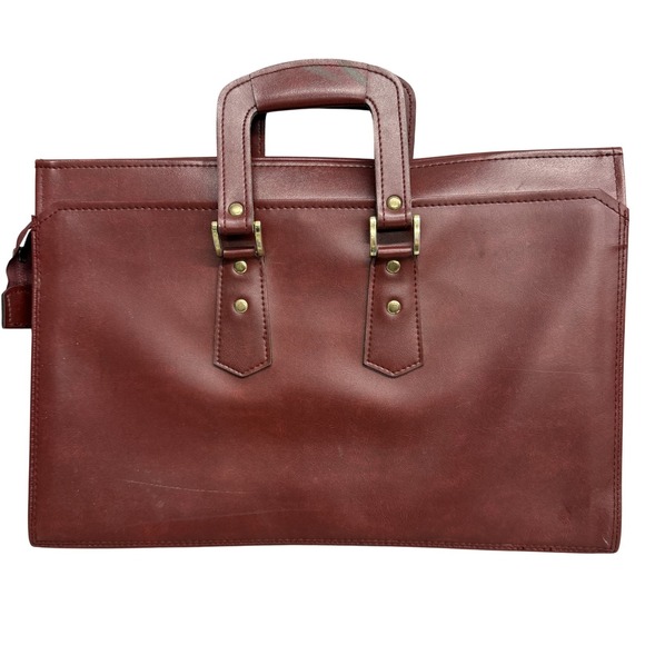 Airway Other - Airway Brown Business Case Mens 16" Vinyl Briefcase Soft Sided Portfolio Bag